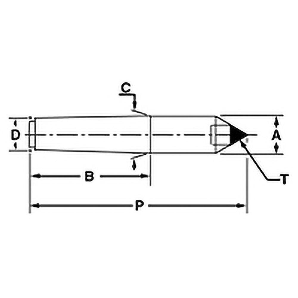 Riten 72093 1-1/8" Head Diam, Carbide-Tipped Steel Standard Point Solid Dead Center Image