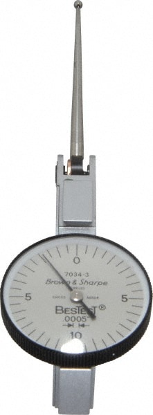 TESA Brown & Sharpe 599-7034-3 Dial Test Indicators: 0.02 Max, 0-10-0, 0.0005" Accuracy, Horizontal Image