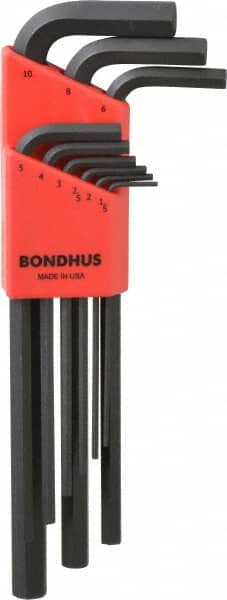 Bondhus 12195 Set of 15 Hex L-wrenches Long Length Sizes 1.27-10mm for sale online 