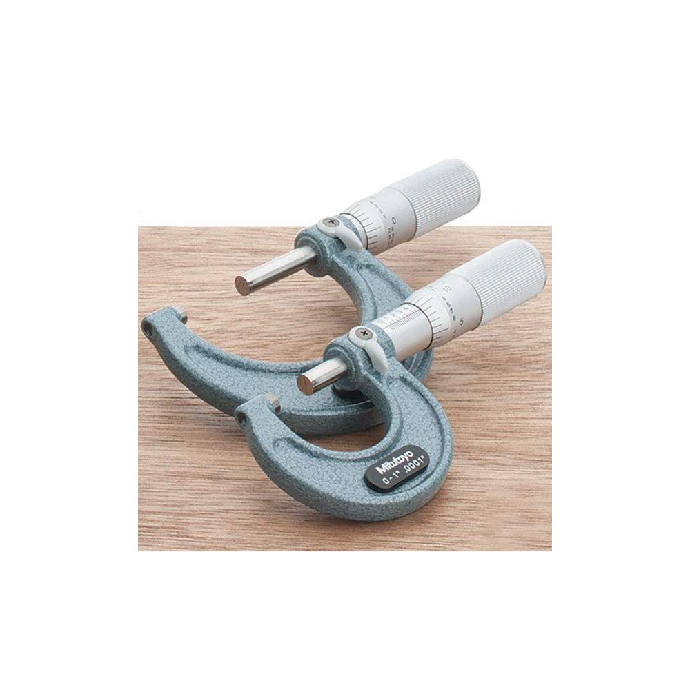 Mitutoyo - Mechanical Outside Micrometer Set: 4 Pc, 0 to 4