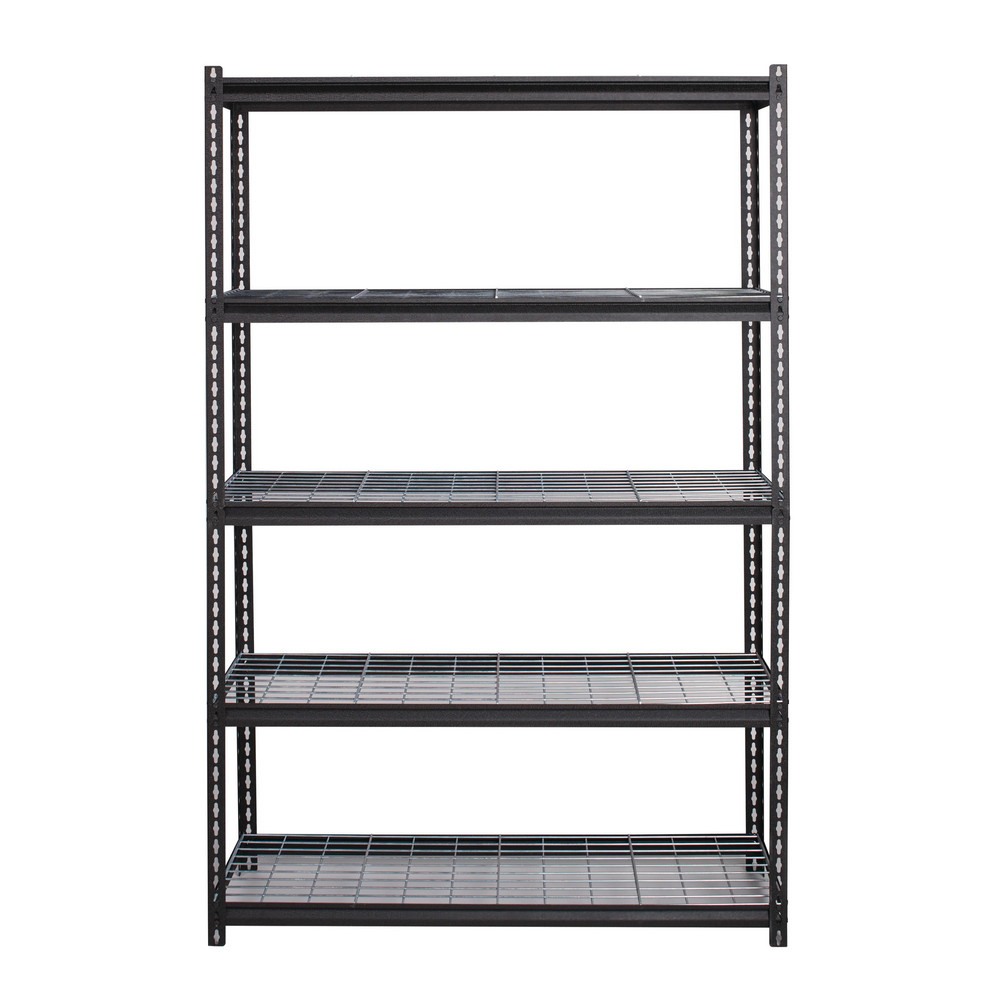 Riveted Wire Deck  Shelving: 575 lb lb Shelf Capacity, 5 Shelves - 48" Wide, 18" Deep, 72 Wide, Steel