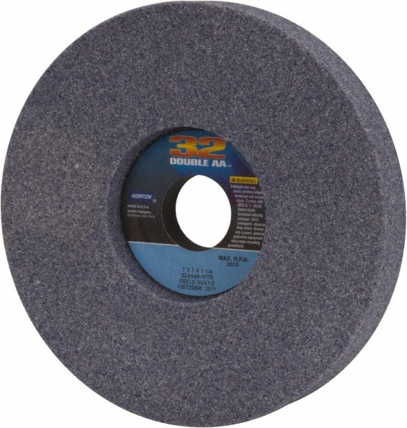 Norton 66252938887 Surface Grinding Wheel: 7" Dia, 1" Thick, 1-1/4" Hole, 46 Grit, I Hardness Image