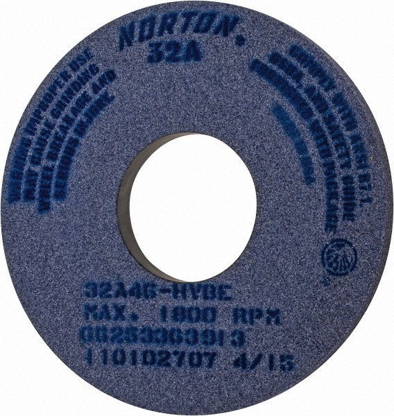 Norton 66253363913 Surface Grinding Wheel: 14" Dia, 1" Thick, 5" Hole, 46 Grit, H Hardness Image