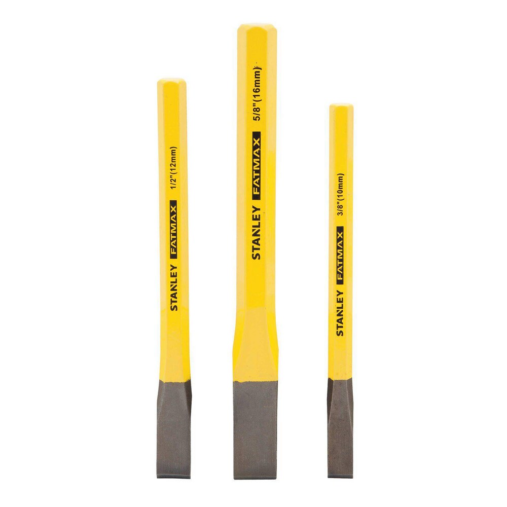 Chisel Sets; Tool Type: Cold Chisel Set; No ; Chisel Size Range: 3/8 in; 5/8 in; 1/2in ; Body Material: Steel ; Number of Pieces: 3.000 ; Insulated: No ; Includes: 3/8", 5/8", 1/2" Cold Chisel