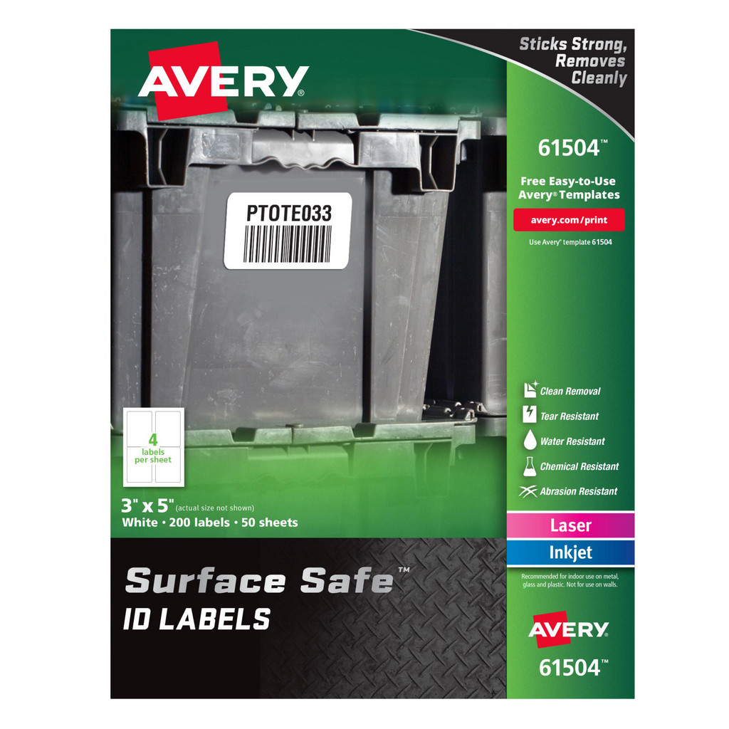 Aw5200 Label AVERY - Label Maker Label: White, Polyester, 5