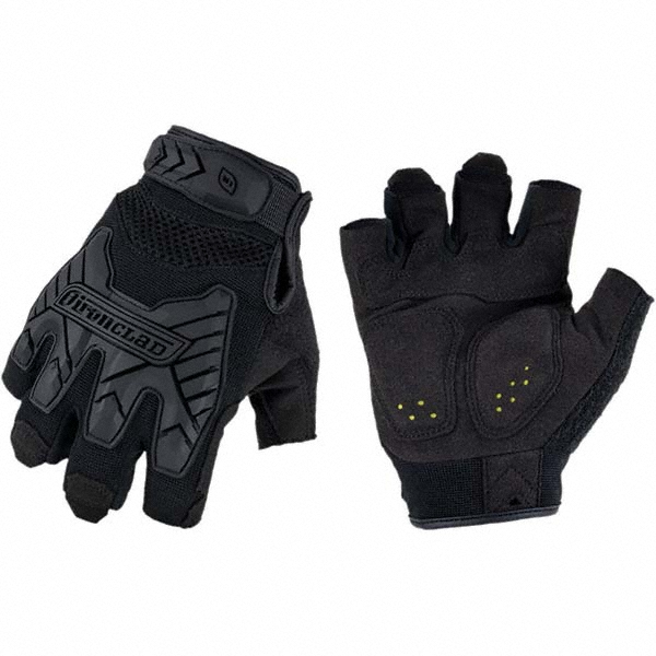 Work Gloves: ironClad IEXT, Size Large, Terry Lined, Terrycloth, Tactical - Black, Pair