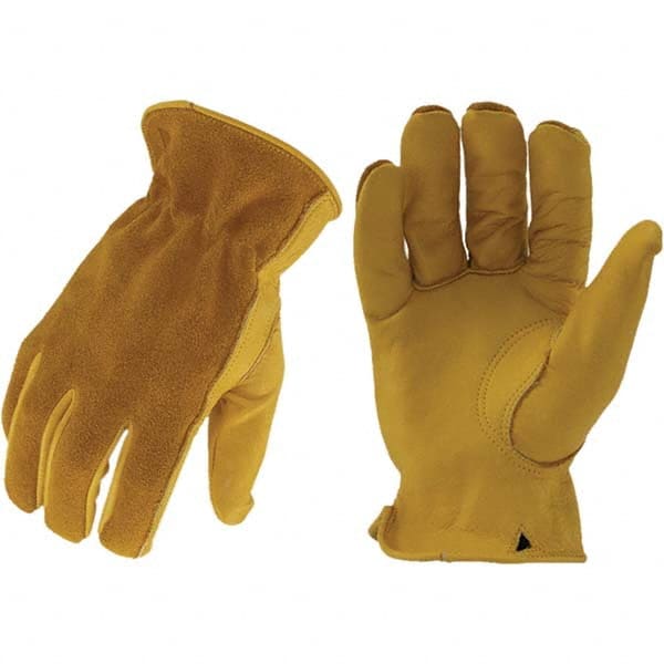 Cut-Resistant Gloves: Size Large, ANSI Puncture 3, Cowhide Leather Lined, Cowhide