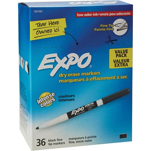 EXPO 2003894 Low Odor Dry Erase Markers, Ultra Fine Tip - Office Pack,  Black, 36/Pack 