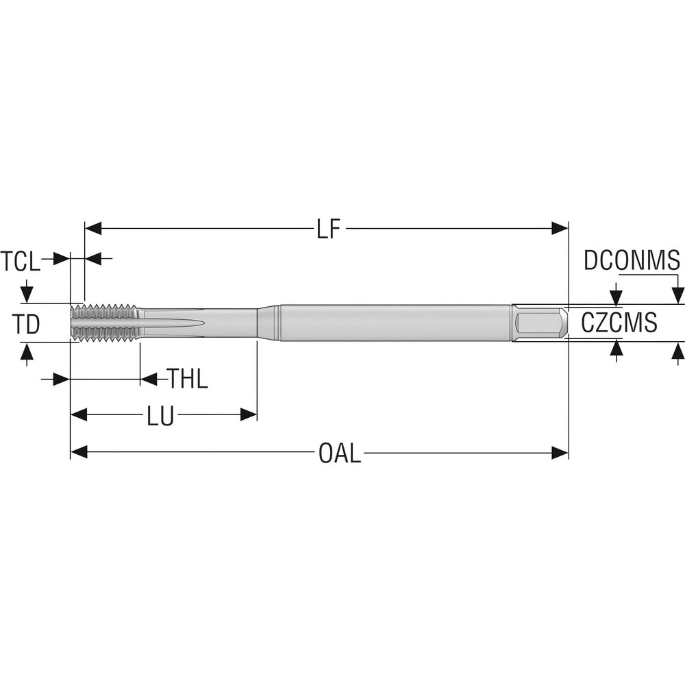 Seco thread forming tap m3x0 5 metric 6hx class of fit bottoming