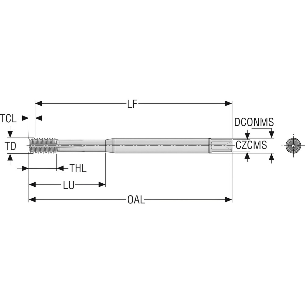 Seco Thread Forming Tap M8 Metric, 6HX Class of Fit, Bottoming, HSS