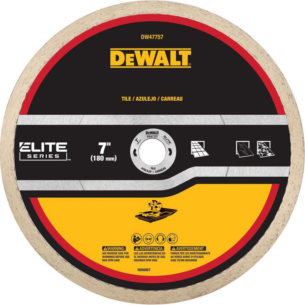Wet & Dry-Cut Saw Blades; Blade Diameter (Inch): 7 ; Blade Material: Diamond-Tipped ; Blade Thickness (Decimal Inch): 0.0550 ; Arbor Hole Diameter (Inch): 5/8 ; Number of Teeth: Continuous Edge ; Application: Tile