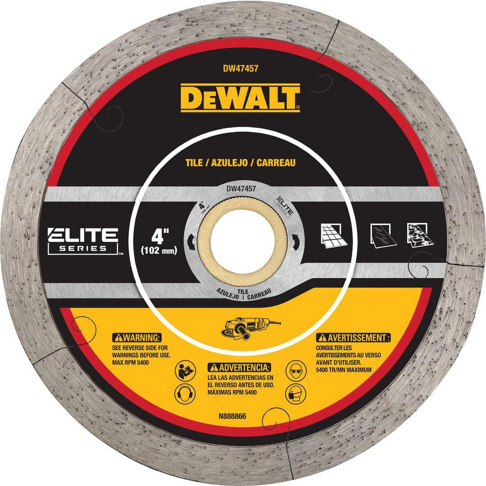 Wet & Dry-Cut Saw Blades; Blade Diameter (Inch): 4 ; Blade Material: Diamond-Tipped ; Blade Thickness (Decimal Inch): 0.0550 ; Arbor Hole Diameter (Inch): 5/8 ; Number of Teeth: Continuous Edge ; Application: Tile