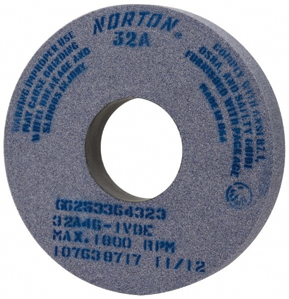 Norton 66253364323 Surface Grinding Wheel: 14" Dia, 2" Thick, 5" Hole, 46 Grit, I Hardness Image