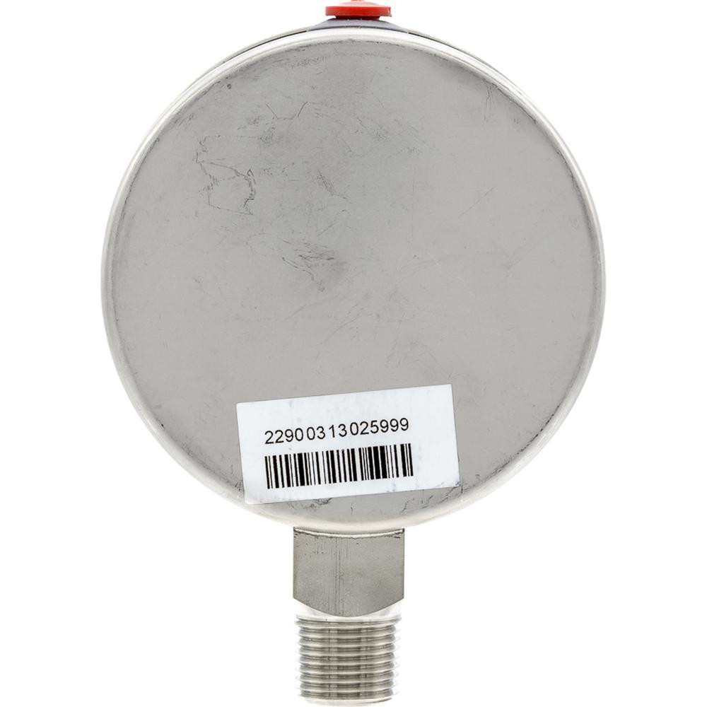 Bourdon Pressure Gauge 4" Dial Dia, 0 to 10,000 psi, 1/2" NPT, Lower