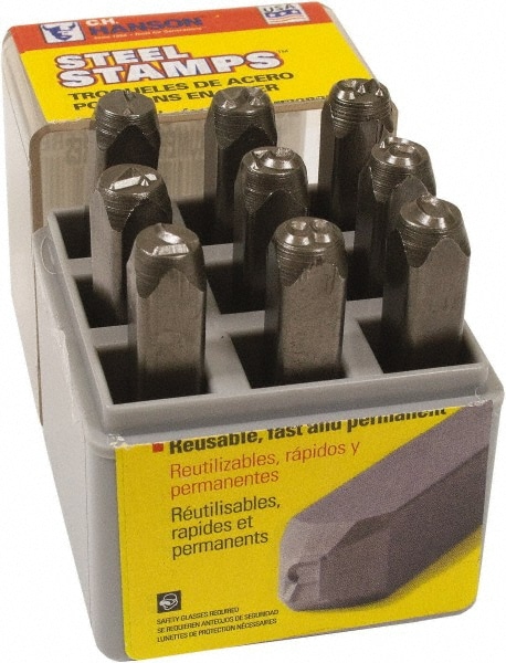 C.H. Hanson 21380 Heavy-Duty Stamp Set: 5/32" Character, 9 pc 