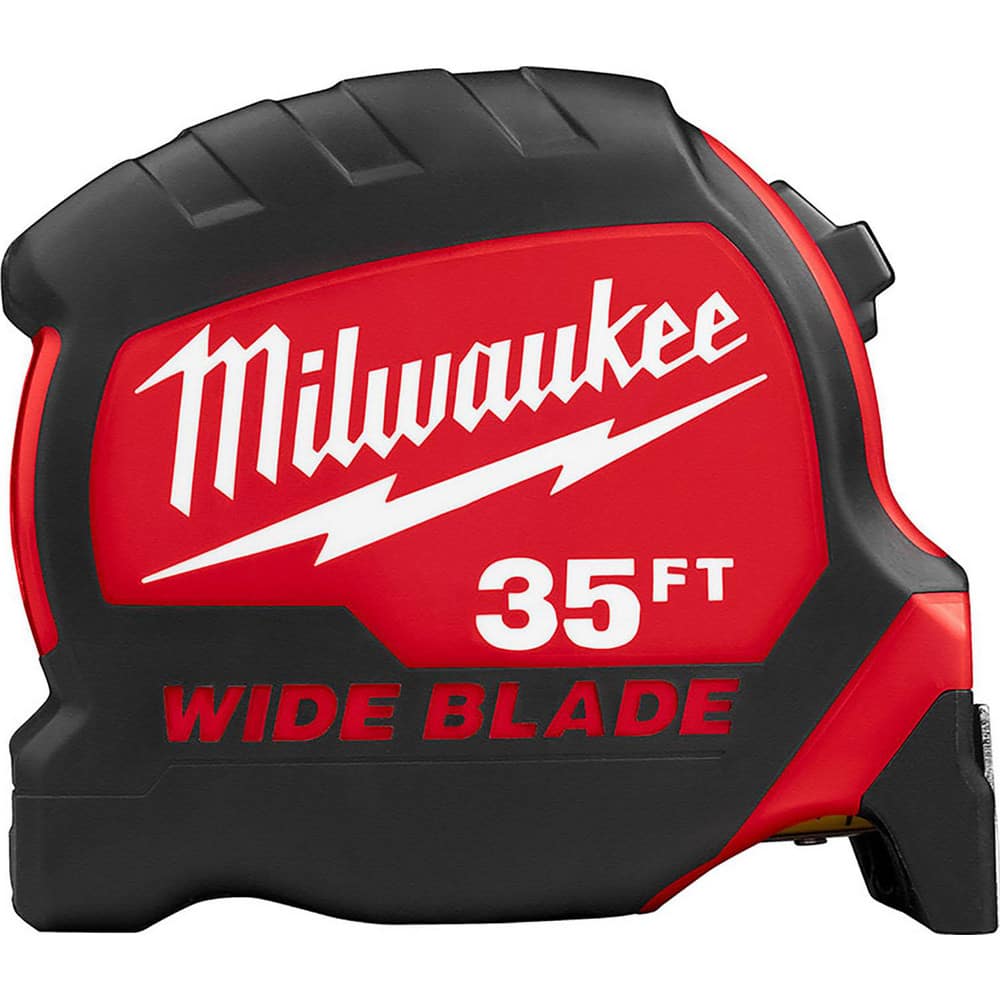 Milwaukee Tool 48-22-0235 Tape Measure: 35 Long, 1-5/16" Width, Black & Yellow Blade 