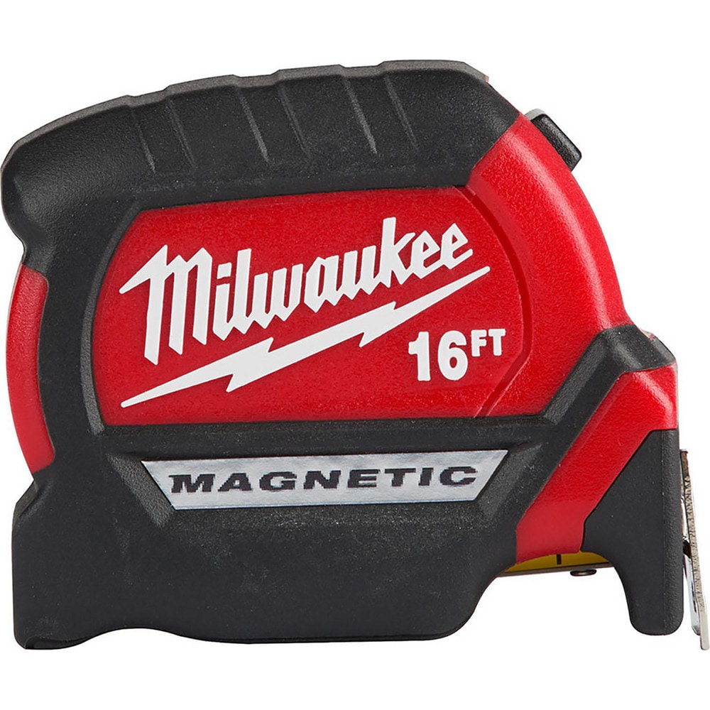 Milwaukee Tool 48-22-0316 Tape Measure: 16 Long, 1" Width, Black & Yellow Blade 