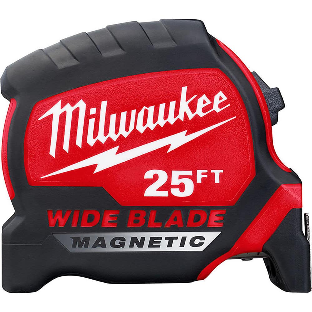 Milwaukee Tool 48-22-0225M Tape Measure: 25 Long, 1-5/16" Width, Black & Yellow Blade 
