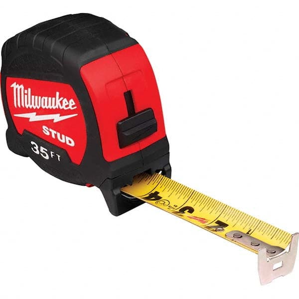 Milwaukee Tool 48-22-9735 Tape Measure: 35 Long, 1-5/16" Width, Black & Yellow Blade 