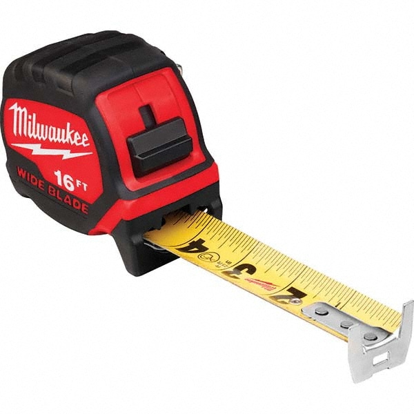 Milwaukee Tool 48-22-0216 Tape Measure: 16 Long, 1-5/16" Width, Black & Yellow Blade Image