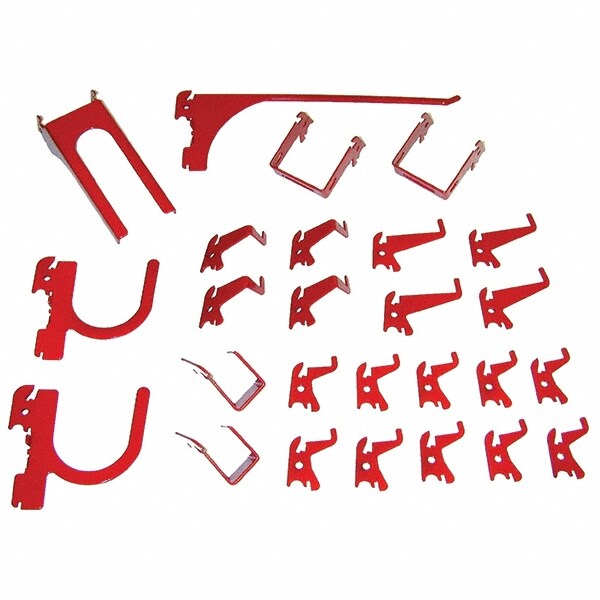 Pegboard Hook Sets; For Use With: Any Wall Control Broad & Industrial Pegboard ; Set Type: Hooks ; Contents: (26) Assorted Slotted Pegboard Hooks & Brackets ; Number of Pieces: 26.0 ; PSC Code: 5340