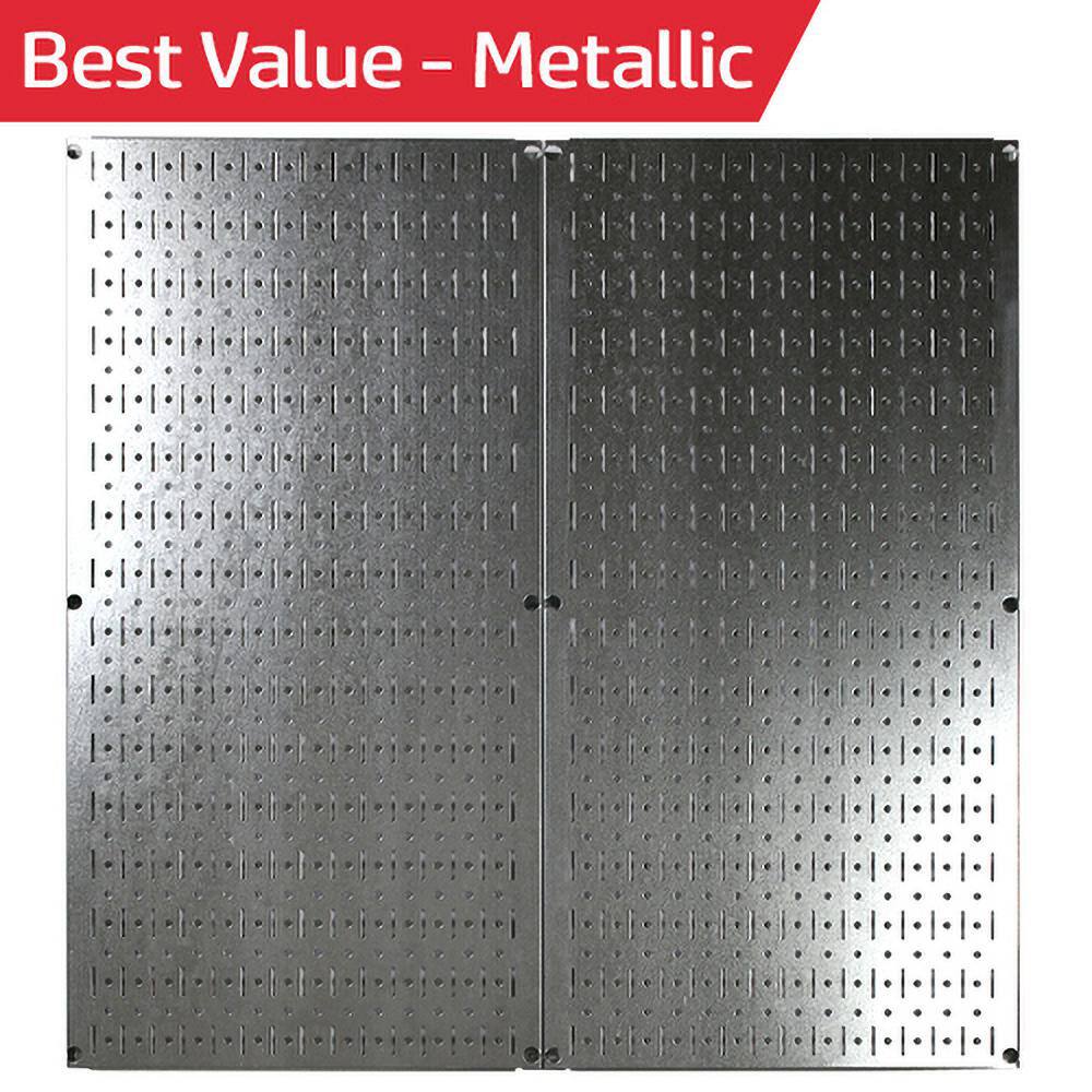 32 x 32" Galvanized Steel Pegboard Storage Board