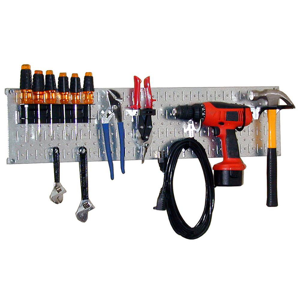 Wall Control Pegboard Kit: Galvanized Steel - 1 Panel, Black, Slotted Holes | Part #35WRR-100-GVB