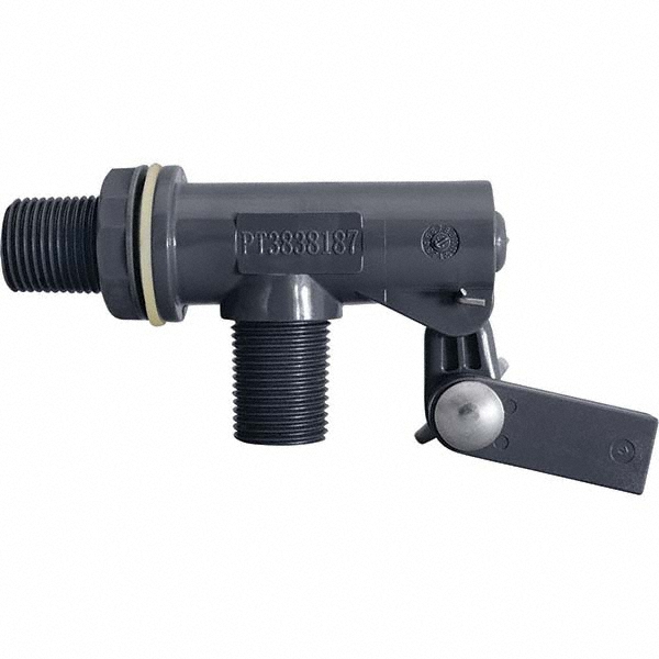 Control Devices 3/8" Pipe, PVC, Angle PatternDouble Seat, Mechanical Float Valve MSC Direct
