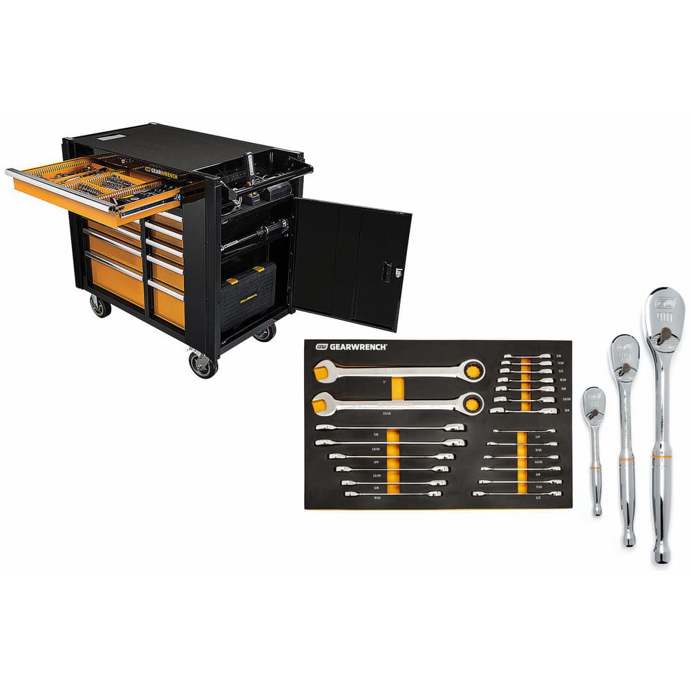 Tool Roller Cabinets; Overall Weight Capacity: 2000lb ; Drawer Capacity: 100lb ; Color: Black; Orange ; Overall Depth: 25.4in ; Overall Height: 41in ; Load Capacity Range: 1,400 - 2,499 Lbs.