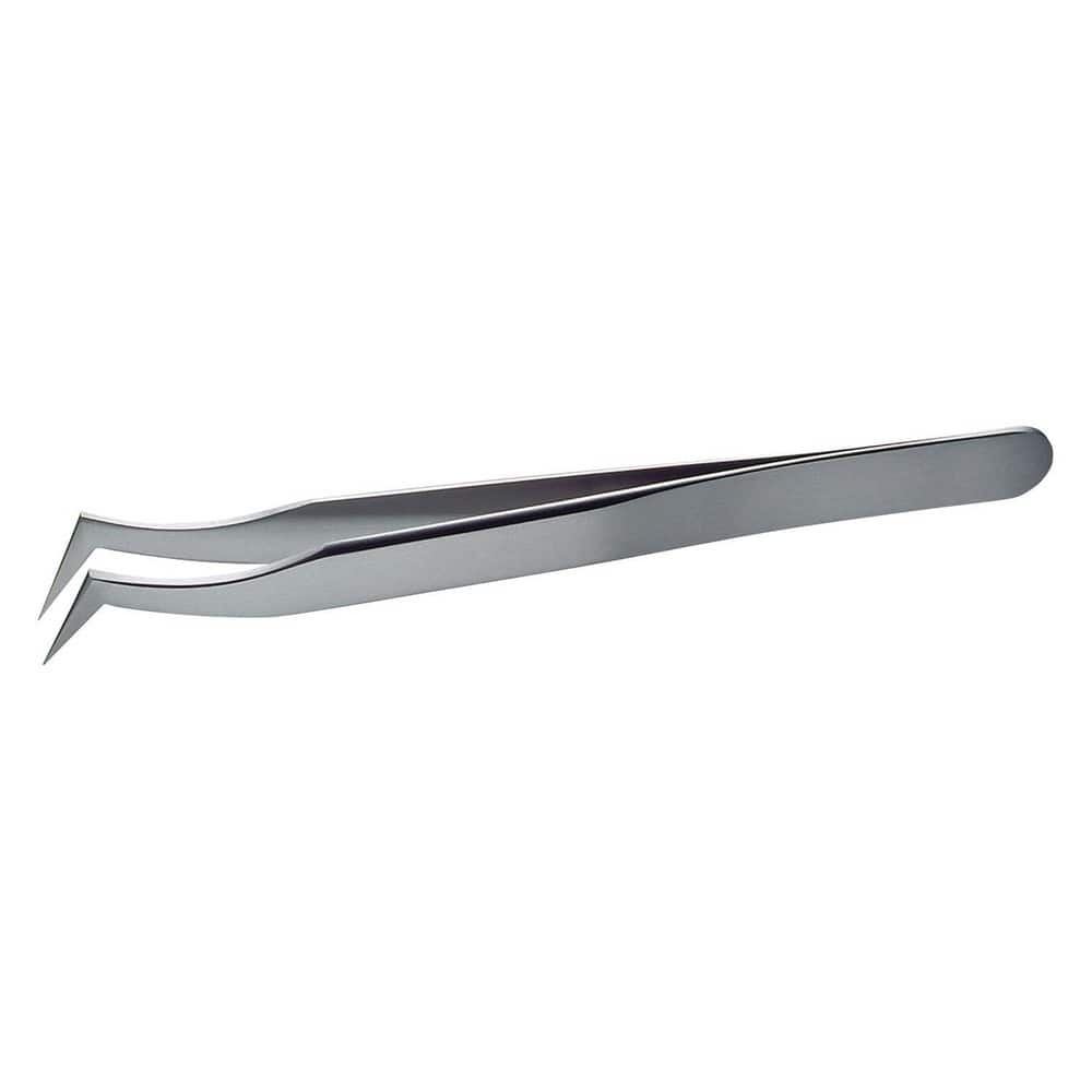 Tweezers; Tweezer Type: Precision ; Pattern: 6-SA ; Material: Steel ; Tip Type: Bent ; Tip Shape: Pointed ; Overall Length (Decimal Inch): 4.7500
