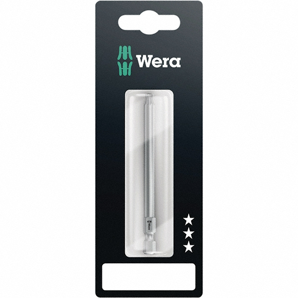 Wera Power Screwdriver Bit: 3-1/2" Blade Width, T15 Torx, 1/4" Hex Drive - Steel | 5-Pack | Part #05073527001