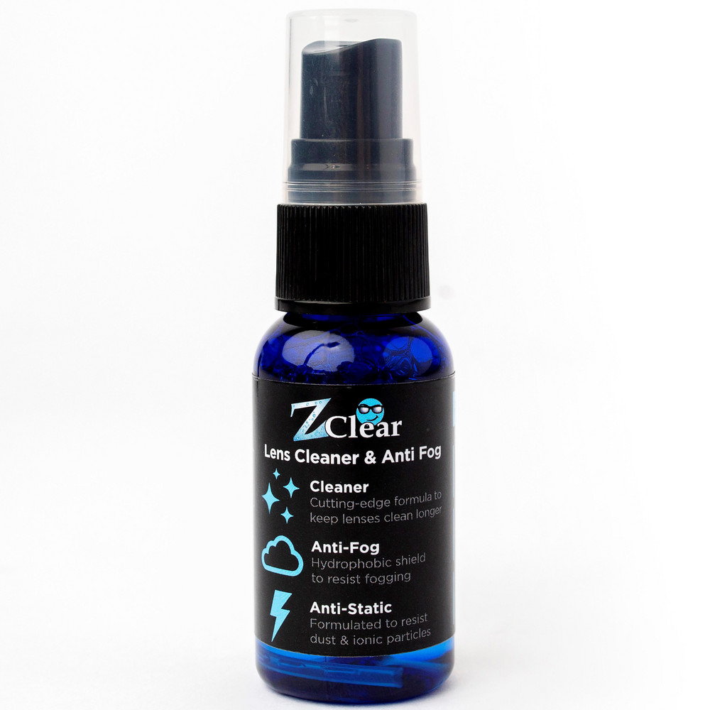 Z Clears' safe solution is the most favorable anti-fog spray for athletes or travelers who need a quick eyeglass cleaning on the go. The no-touch spray design makes cleaning glasses so simple anyone can do it. Each bottle can anti-fog glasses up to 400 times when used intently. A light application keeps glasses clean and clear all day. - Anti Fog 1oz Spray For Glasses and More; Easy to Use Lens Cleaner
