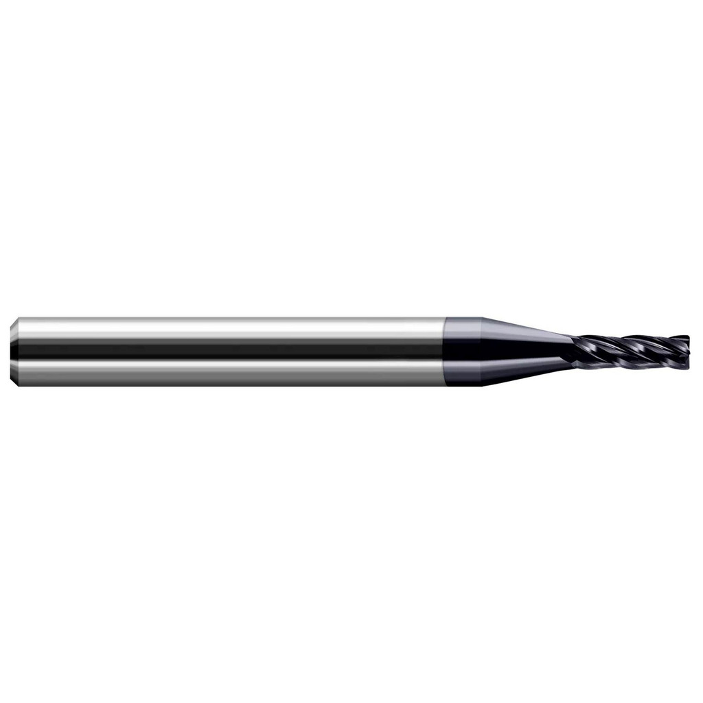 Harvey Tool Corner Radius End Mill: 1/2" Dia, 1" LOC, 0.0750" Corner Radius, 4 Flute, Solid Carbide - 3" OAL, 1/2" Shank Dia, 30 deg Helix, AlTiN