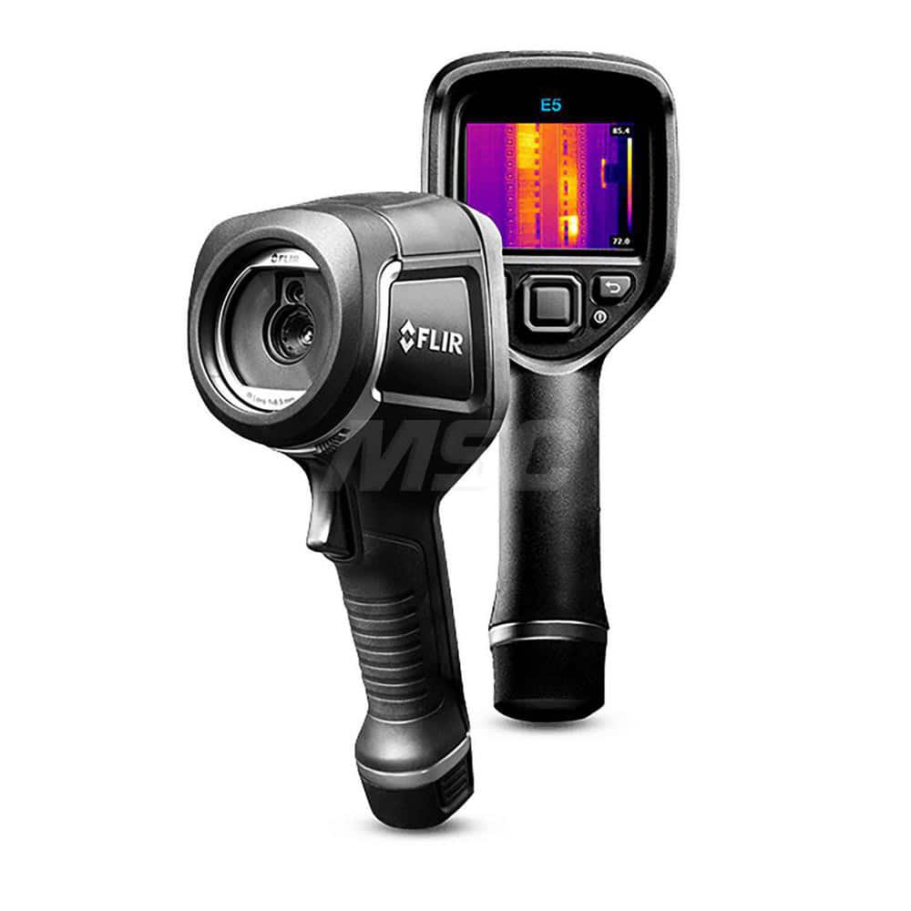 FLIR 63909-1004 Thermal Imaging Cameras; Camera Type: Thermal Imaging IR Camera; Display Type: 3" Color LCD; Compatible Surface Type: Dull; Dark; Light; Shiny; Field Of View: 45 Degree Horizontal x 34 Degree Vertical; Power Source: Li-Ion Rechargeable Battery; Batteries 