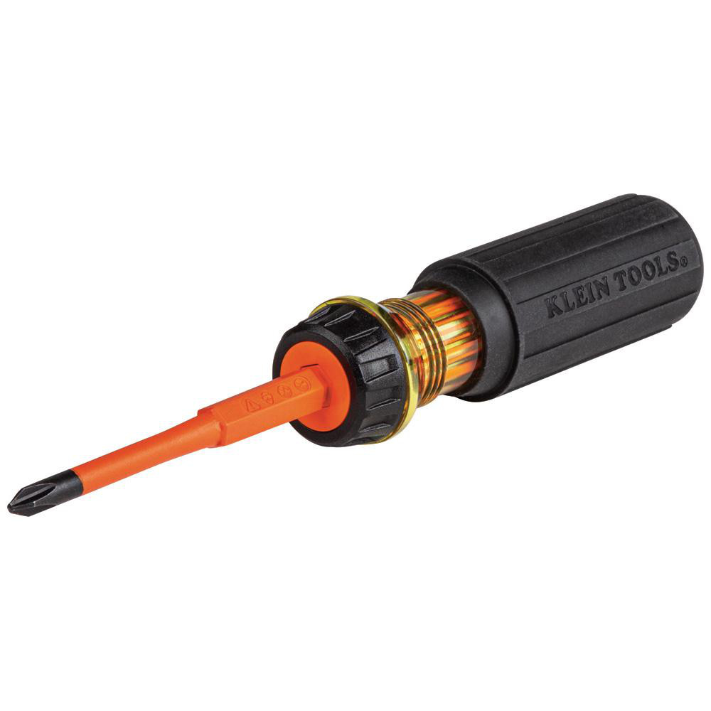 Klein Tools Bit Screwdriver: Phillips & Slotted, 2 Pc - #2, 1/4 in & 6.4 mm Drive, Includes Phillips & Slotted | Part #32293