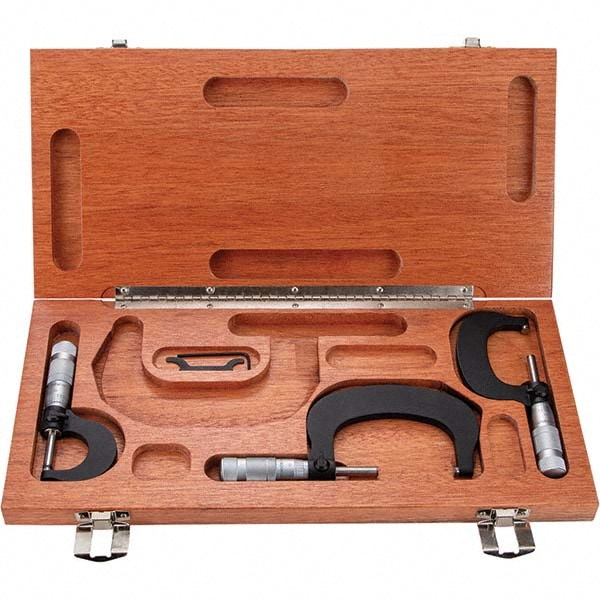 TESA Brown & Sharpe 180077 Mechanical Outside Micrometer Set: 3 Pc, 0 to 3" Measurement Image