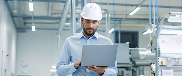 Engineer on laptop