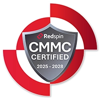 Redspin CMMC Certified 2025-2028 badge logo
