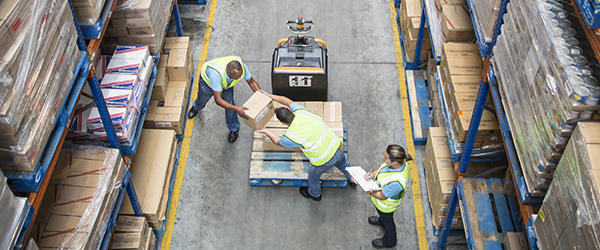 Image of team shipping boxes