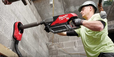 image of Milwaukee cordless tool in use