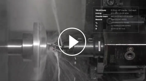 Combining pilot and chamfer drilling for long drills Video