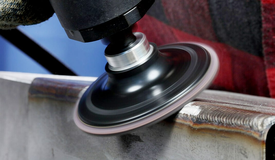 image of Scotch-Brite disc in use