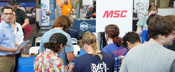 group of students on MFG Day at the MSC Machining Research Laboratory