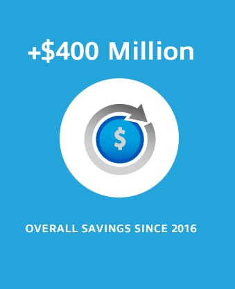 400 plus million overall savings since 2016