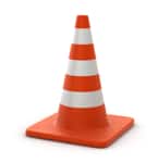 orange and white safety cone