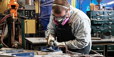 man with safety products