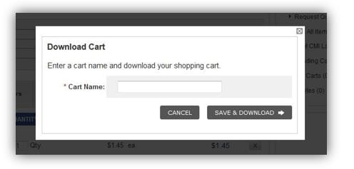 download cart prompt