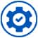 icon of a gear with a checkmark in the middle