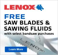 Free Lenox Band Saw Blades & Sawing Fluids Rebate
